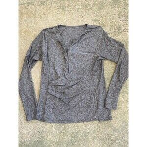 Athleta Pacifica Contoured Top Women's XLT Gray Ruched Stretch Performance